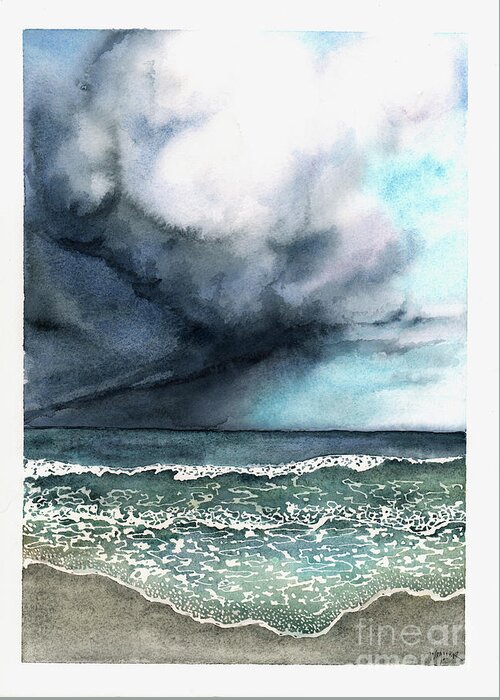 Storm Greeting Card featuring the painting The Looming Storm by Hilda Wagner