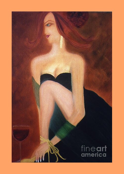 Wine Greeting Card featuring the painting The Magic and Mystery of Merlot by Artist Linda Marie
