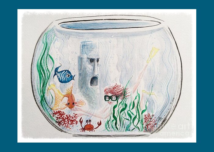 Fishbowl Greeting Card featuring the painting The Marine Biologist by Barbara Chase
