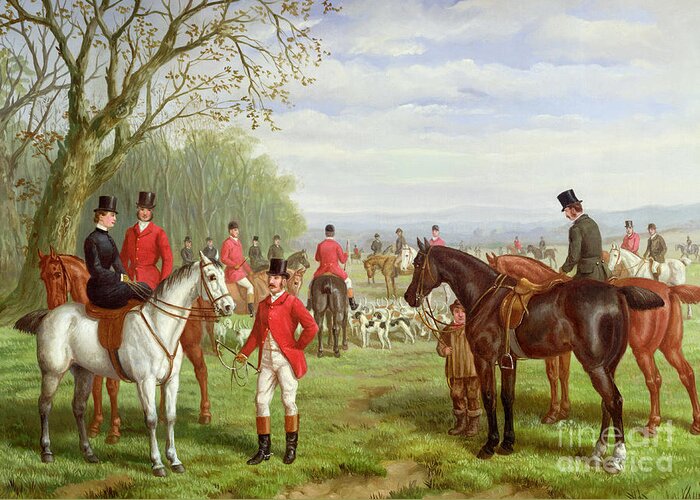 The Greeting Card featuring the painting The Meet by Edward Benjamin Herberte