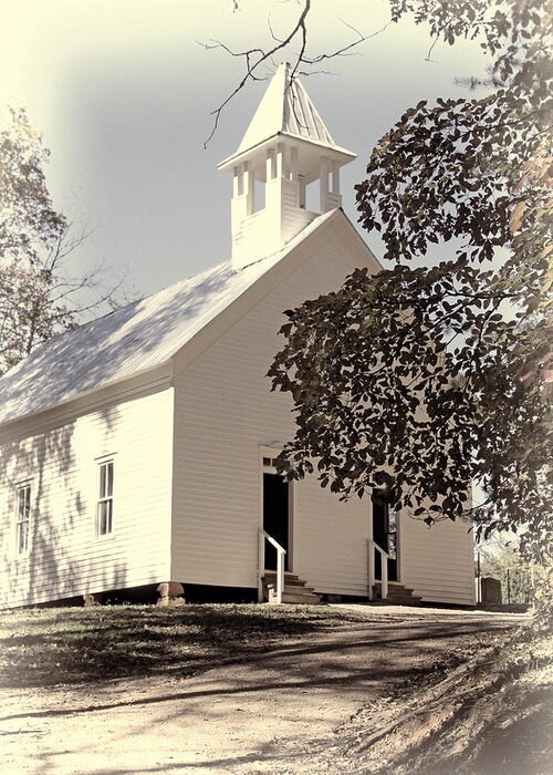 Cades Cove Methodist Church Greeting Card featuring the photograph The Methodist Church Of Cades Cove by HH Photography of Florida