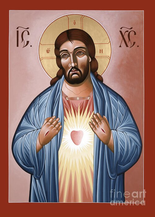 The Most Sacred Heart Of Jesus Greeting Card featuring the painting The Most Sacred Heart of Jesus 120 by William Hart McNichols