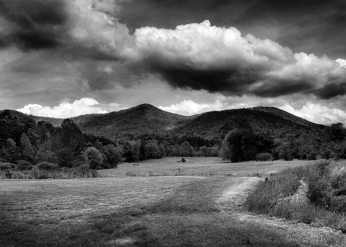 Mountains Greeting Card featuring the photograph The Mountains of Western North Carolina In Black and White by Greg and Chrystal Mimbs