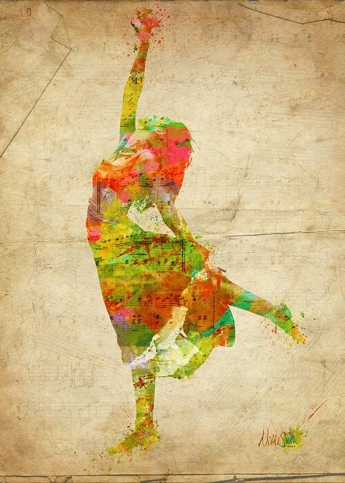 Dancer Greeting Card featuring the digital art The Music Rushing Through Me by Nikki Smith