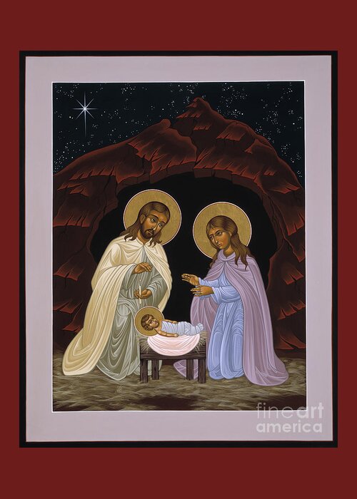The Nativity Of Our Lord Jesus Christ Greeting Card featuring the painting The Nativity of Our Lord Jesus Christ 034 by William Hart McNichols