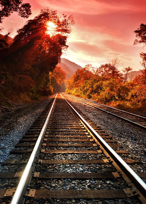 Train Greeting Card featuring the photograph The New Dawn by Lisa Lambert-Shank