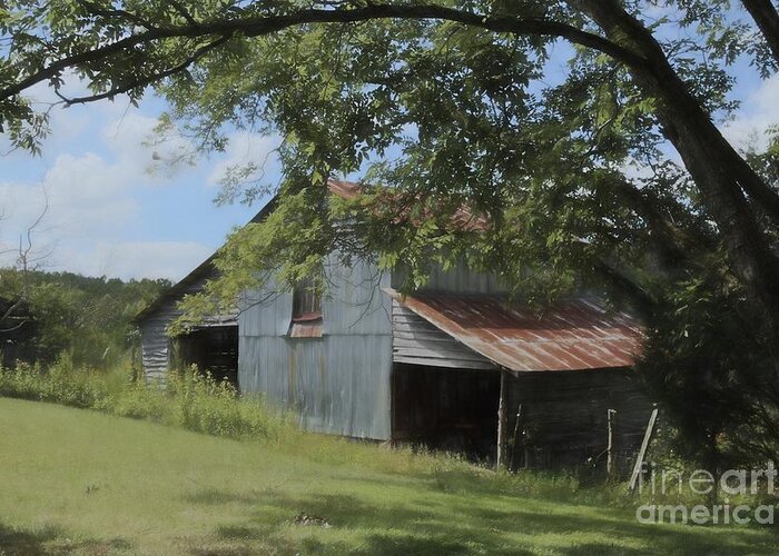 Barn Greeting Card featuring the photograph The Oak Branch Barn by Benanne Stiens