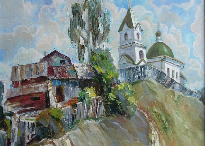Oil Greeting Card featuring the painting The Old and New by Sergey Ignatenko