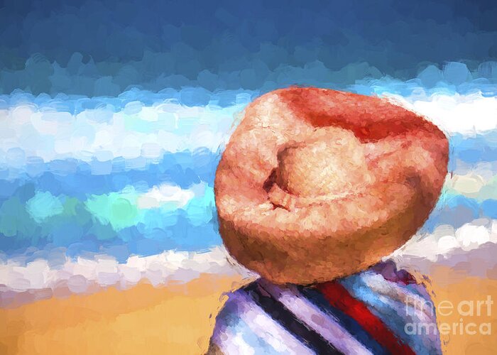 Avalon Beachl Greeting Card featuring the photograph The orange hat by Sheila Smart Fine Art Photography