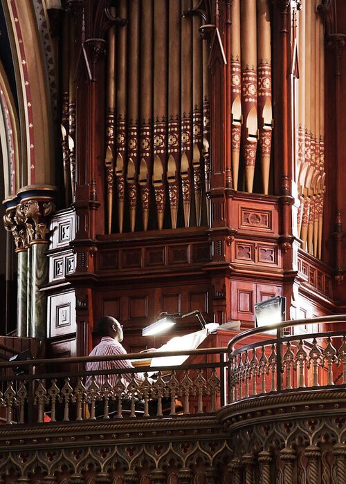 Organist Greeting Card featuring the photograph The Organ Player by Tatiana Travelways