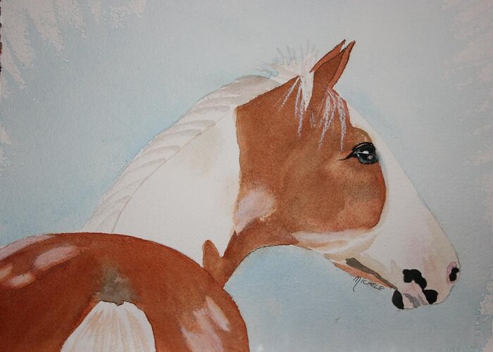 Horse Greeting Card featuring the painting The Paint by Michele Turney