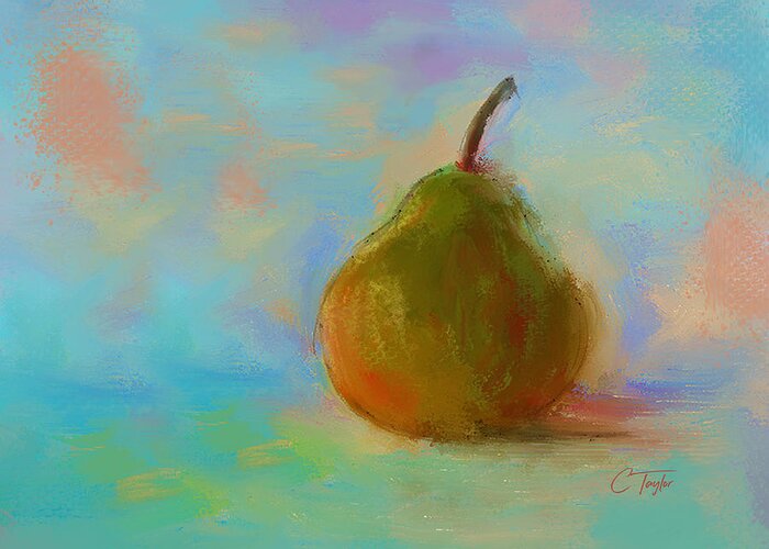 Fruits Greeting Card featuring the painting The Pear by Colleen Taylor