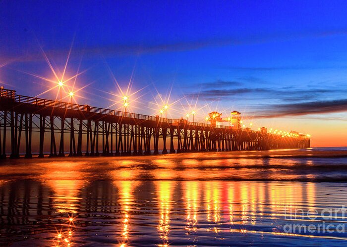 Pier Greeting Card featuring the photograph The Pier at Oceanside California by Ben Graham