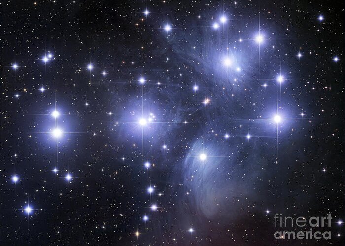 Astronomy Greeting Card featuring the photograph The Pleiades by Robert Gendler