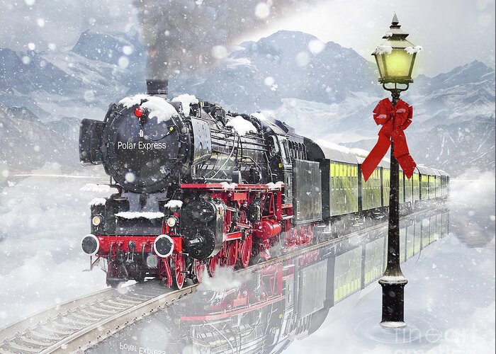 Train Greeting Card featuring the photograph The Polar Express by Juli Scalzi
