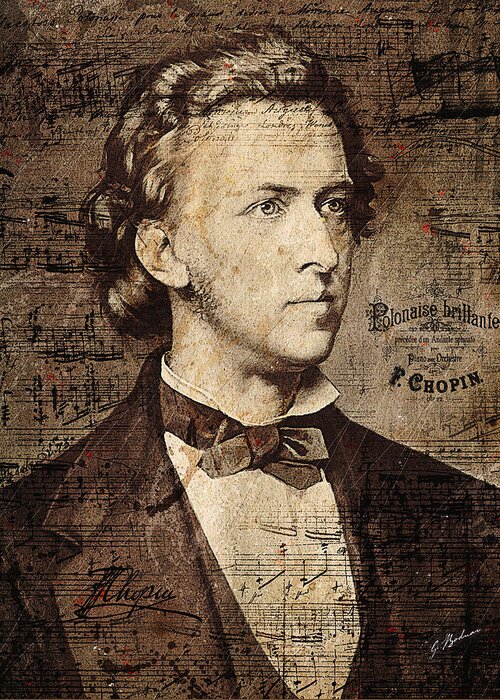 Chopin Greeting Card featuring the digital art The Polish Prodigy by Gary Bodnar