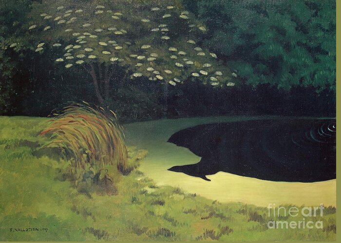 Vallotton Greeting Card featuring the painting The Pond Honfleur, 1909 by Felix Vallotton