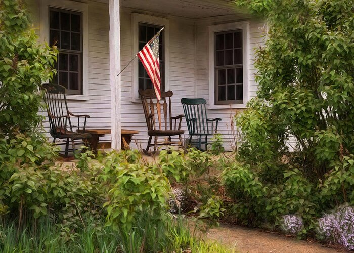 Americana Greeting Card featuring the photograph The Porch by Robin-Lee Vieira