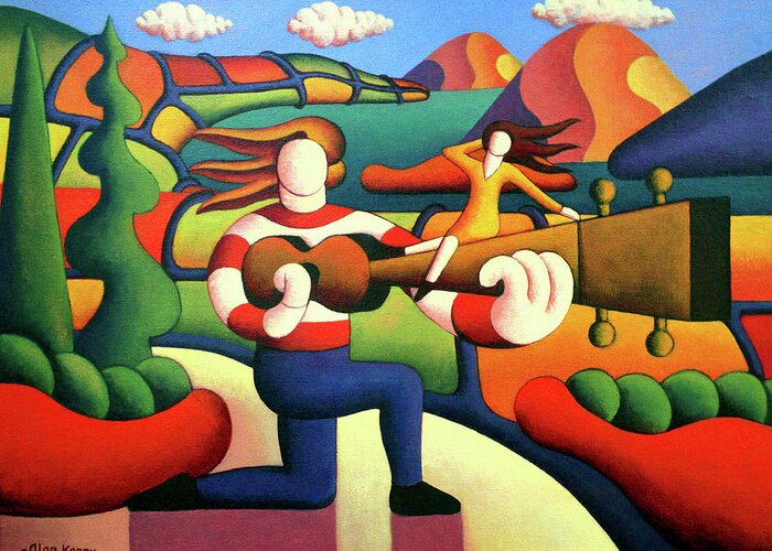 Guitar Greeting Card featuring the painting The Proposal 2 by Alan Kenny