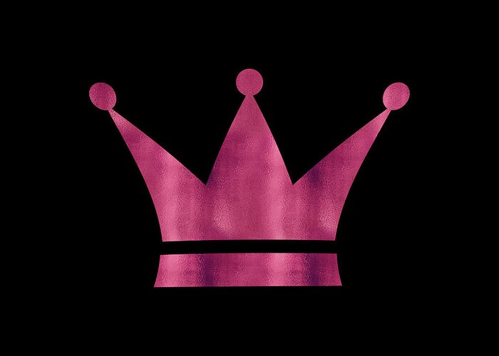 Graphic Design Greeting Card featuring the digital art The Queen Hazy Pink Crown art by Tina Lavoie