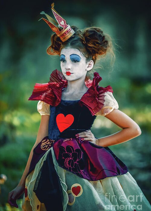 Art Greeting Card featuring the photograph The Queen of Hearts Alice in Wonderland by Dimitar Hristov