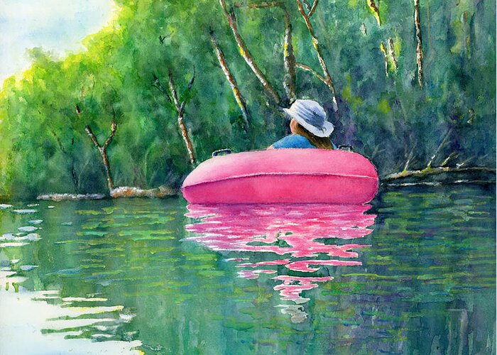 River Greeting Card featuring the painting The River Trip by Wendy Keeney-Kennicutt