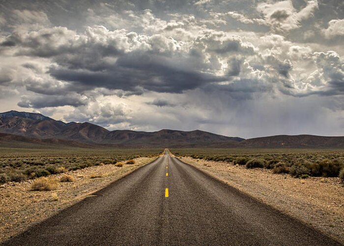 Big Sky Greeting Card featuring the photograph The Road to Death Valley by Peter Tellone