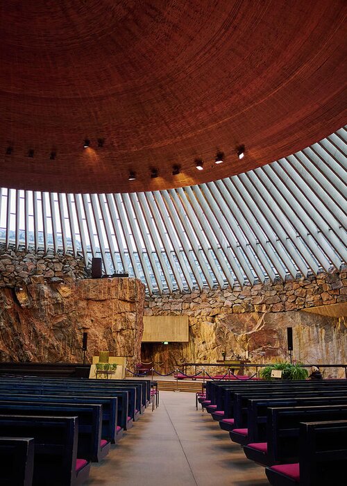Finland Greeting Card featuring the photograph The Rock Church in Helsinki by Jouko Lehto