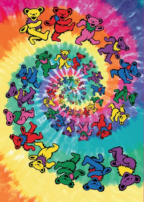 Grateful Dead Greeting Card featuring the digital art The Roller Bears by Gb