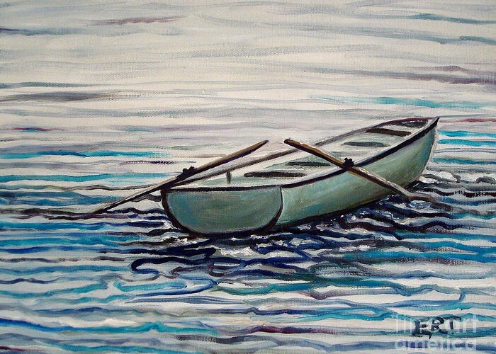 Water Greeting Card featuring the painting The Row Boat by Elizabeth Robinette Tyndall