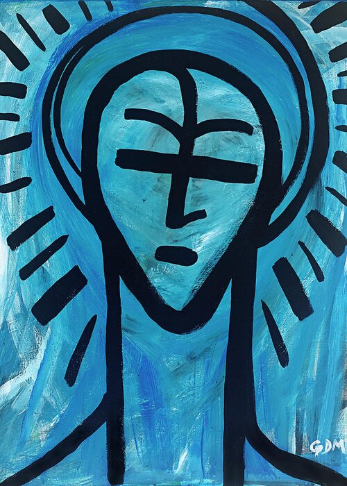 ‎#gdm ‪#‎gdmart ‪#‎gdmartist Greeting Card featuring the painting The Saint by Gdm
