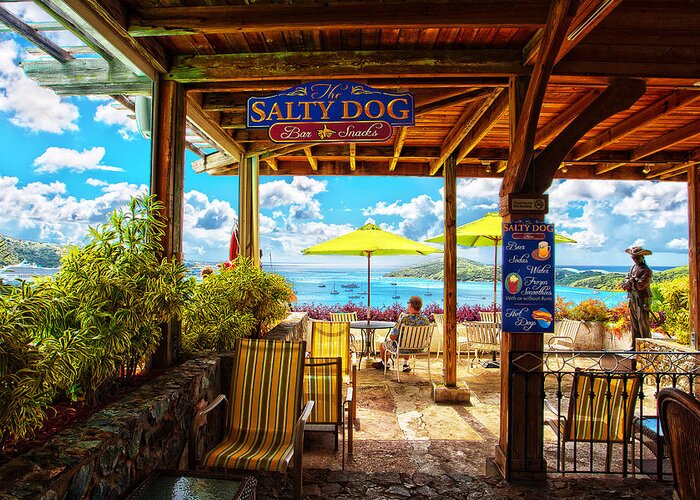 The Salty Dog Cafe Greeting Card featuring the photograph The Salty Dog Cafe St. Thomas by Keith Allen
