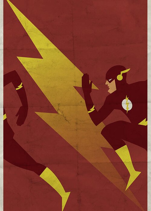 Fast Greeting Card featuring the digital art The Scarlet Speedster by Michael Myers