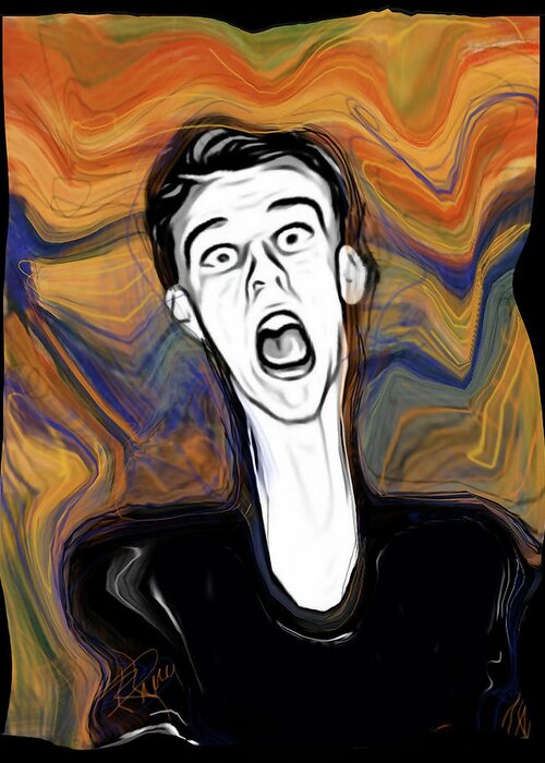 The Scream Greeting Card featuring the digital art The Scream by Russell Pierce
