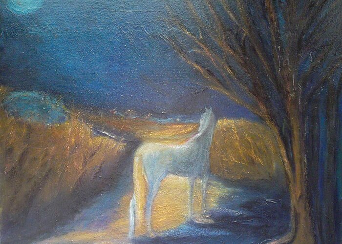 Horse Greeting Card featuring the painting The Seeker by Susan Esbensen