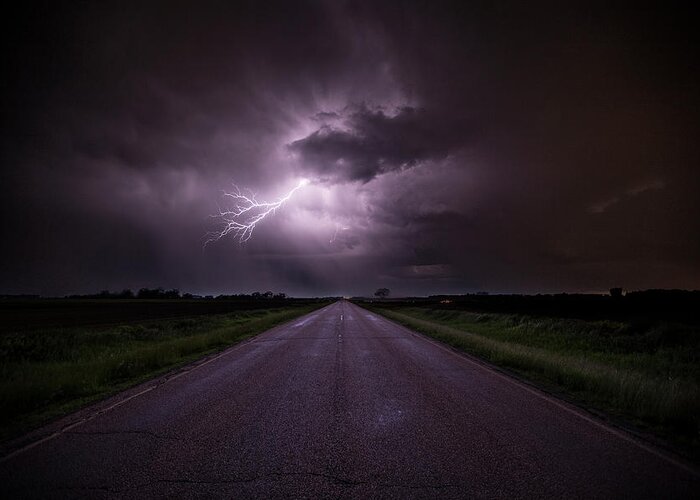 Lightning Greeting Card featuring the photograph The Serpent by Aaron J Groen