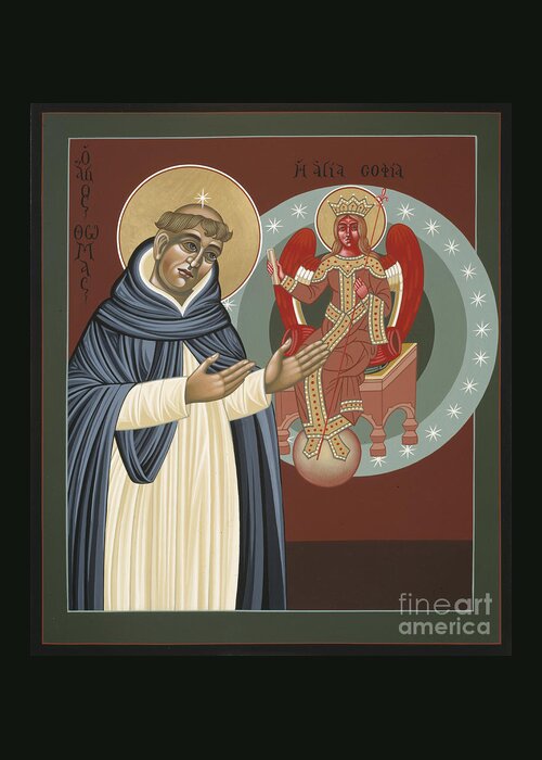 The Silence Of St Thomas Aquinas Greeting Card featuring the painting The Silence of St Thomas Aquinas 097 by William Hart McNichols