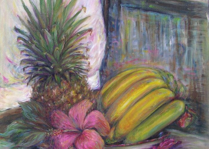 Still Life Greeting Card featuring the painting The Smell of South East Asia by Sukalya Chearanantana