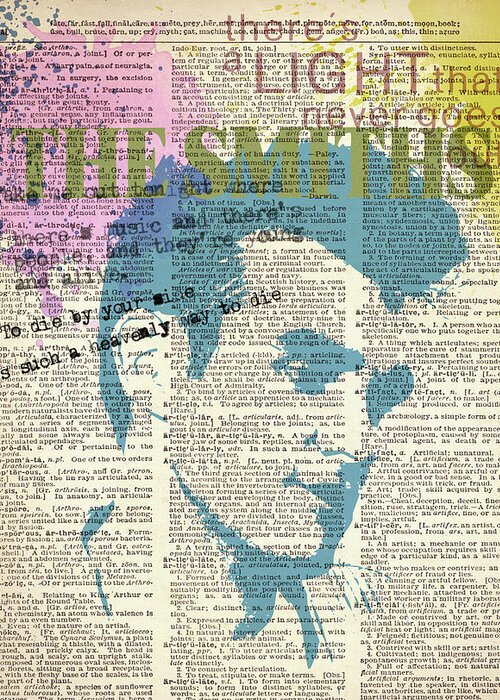 Jimi Hendrix Greeting Card featuring the painting THE SMITHS on dictionary page by Art Popop