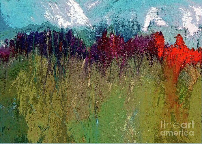 Snowy Greeting Card featuring the digital art The Snowy Mountain In Spring Painting   by Lisa Kaiser