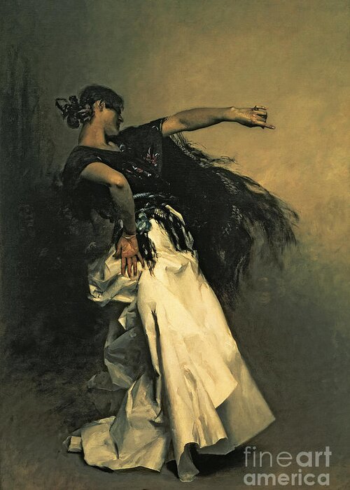 John Singer Sargent Greeting Card featuring the painting The Spanish Dancer by John Singer Sargent
