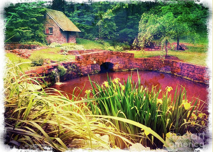 Springhouse Greeting Card featuring the photograph The Springhouse by Kevyn Bashore