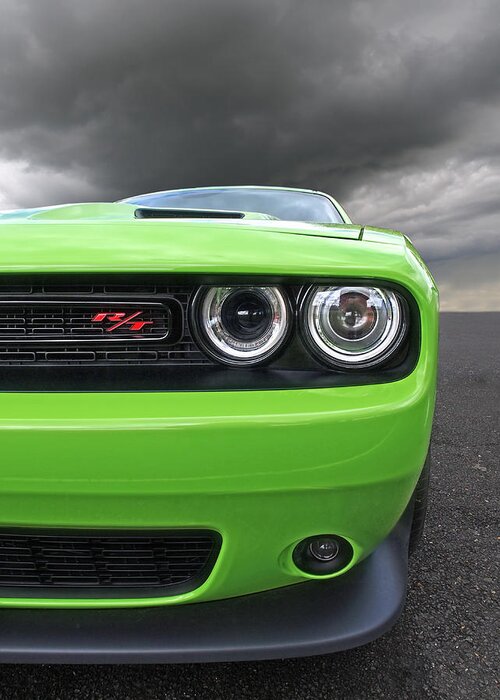 Dodge Greeting Card featuring the photograph The Stare - Challenger RT by Gill Billington