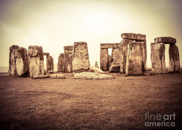 Stonehenge Greeting Card featuring the photograph The Stones by Denise Railey