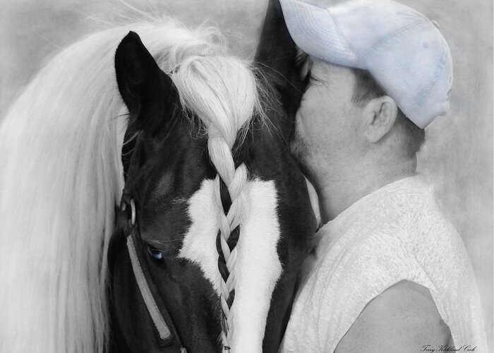 Equine Greeting Card featuring the photograph The Strong Bond Between Friends by Terry Kirkland Cook