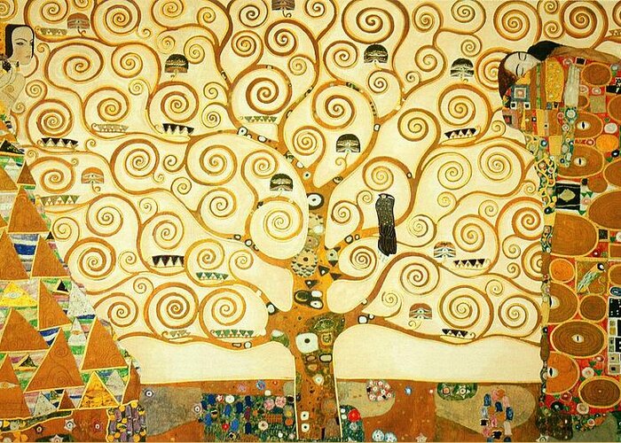 Gustav Klimt Greeting Card featuring the painting The Tree Of Life by Gustav Klimt
