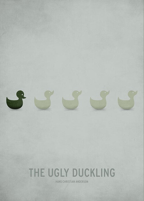 Ugly Duckling Greeting Card featuring the digital art The Ugly Duckling by Christian Jackson