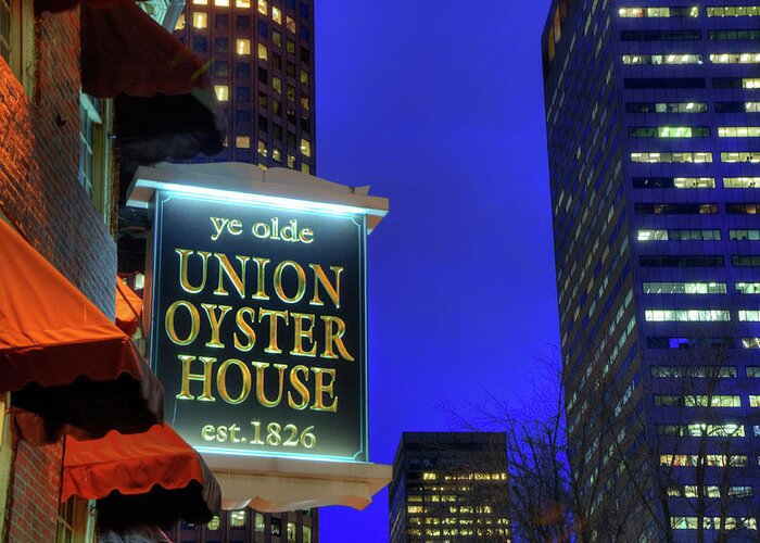 The Union Oyster House Greeting Card featuring the photograph The Union Oyster House - Boston by Joann Vitali