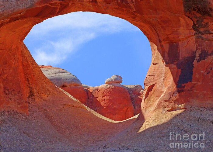 Arch Greeting Card featuring the photograph The View Beyond by Eunice Warfel