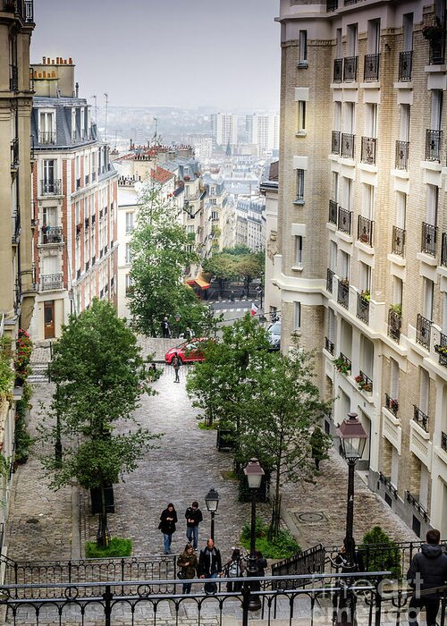 Paris Greeting Card featuring the photograph The view from Montmartre steps, Paris France 2 by Perry Rodriguez